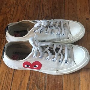 Comme des garçons white sneakers, size 8.